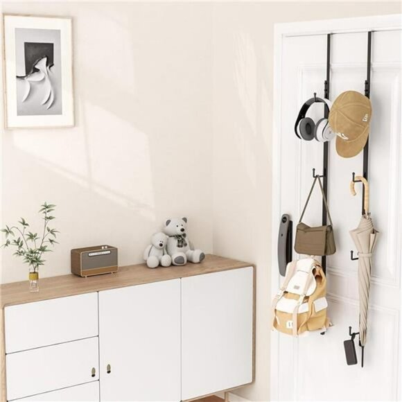 Over Door Hat Rack Hanging Cap Organizer Holds 40 Baseball Caps with Hooks - Picture 6 of 7